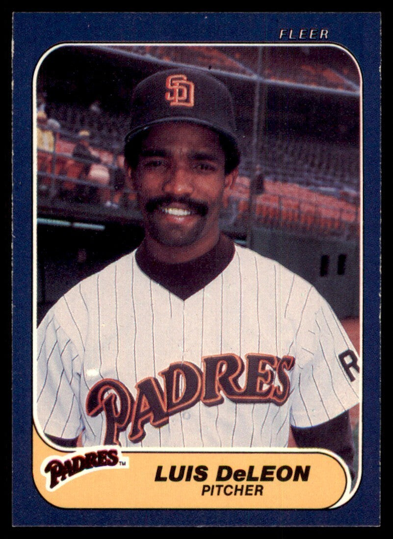 1986 Fleer Luis DeLeon . San Diego Padres #318
