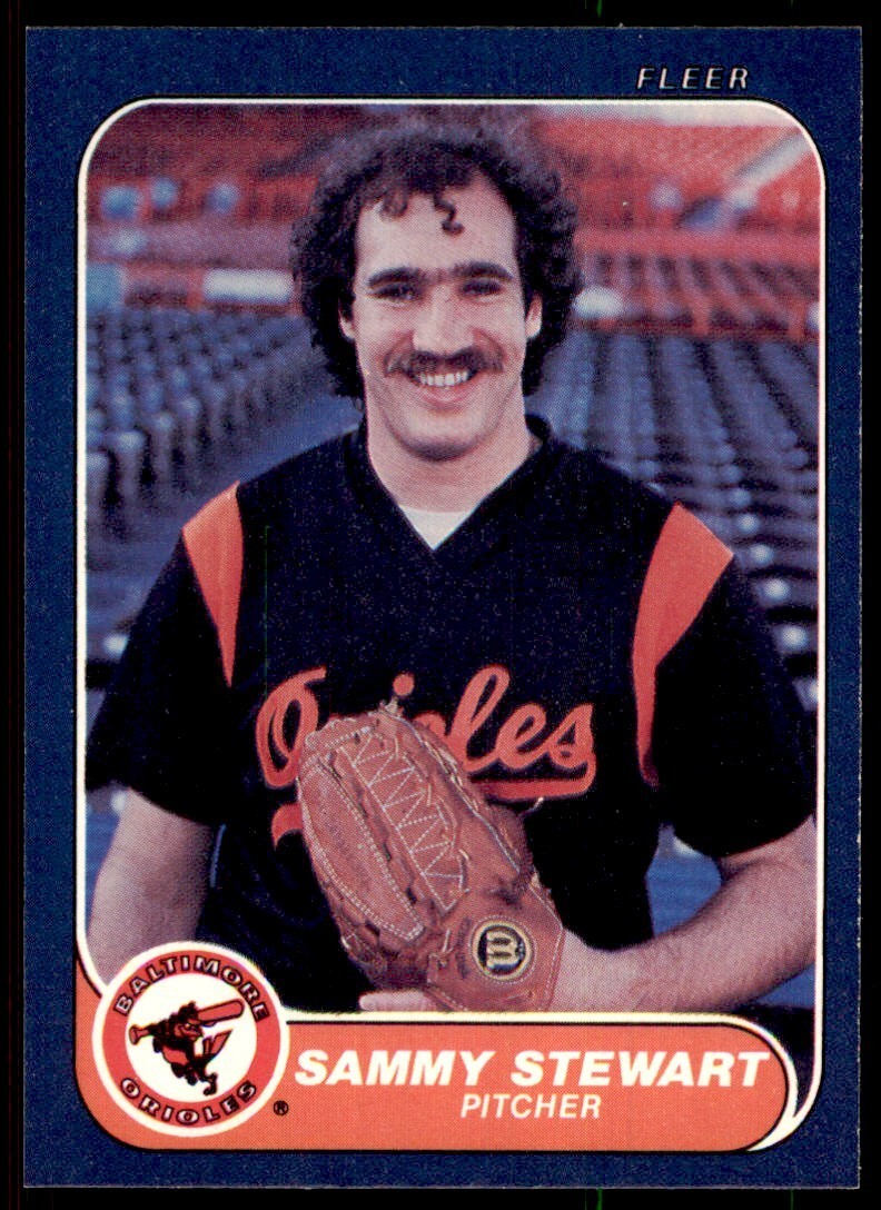 1986 Fleer Sammy Stewart , Baltimore Orioles #289