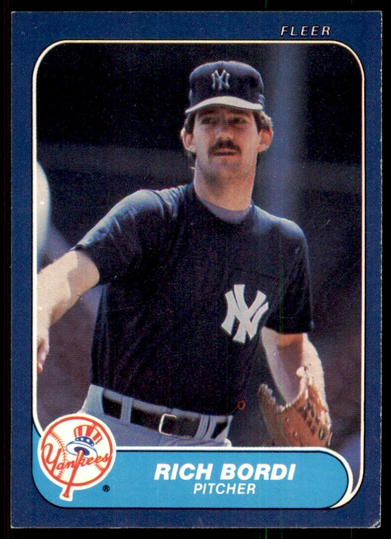 1986 Fleer Rich Bordi , New York Yankees #101