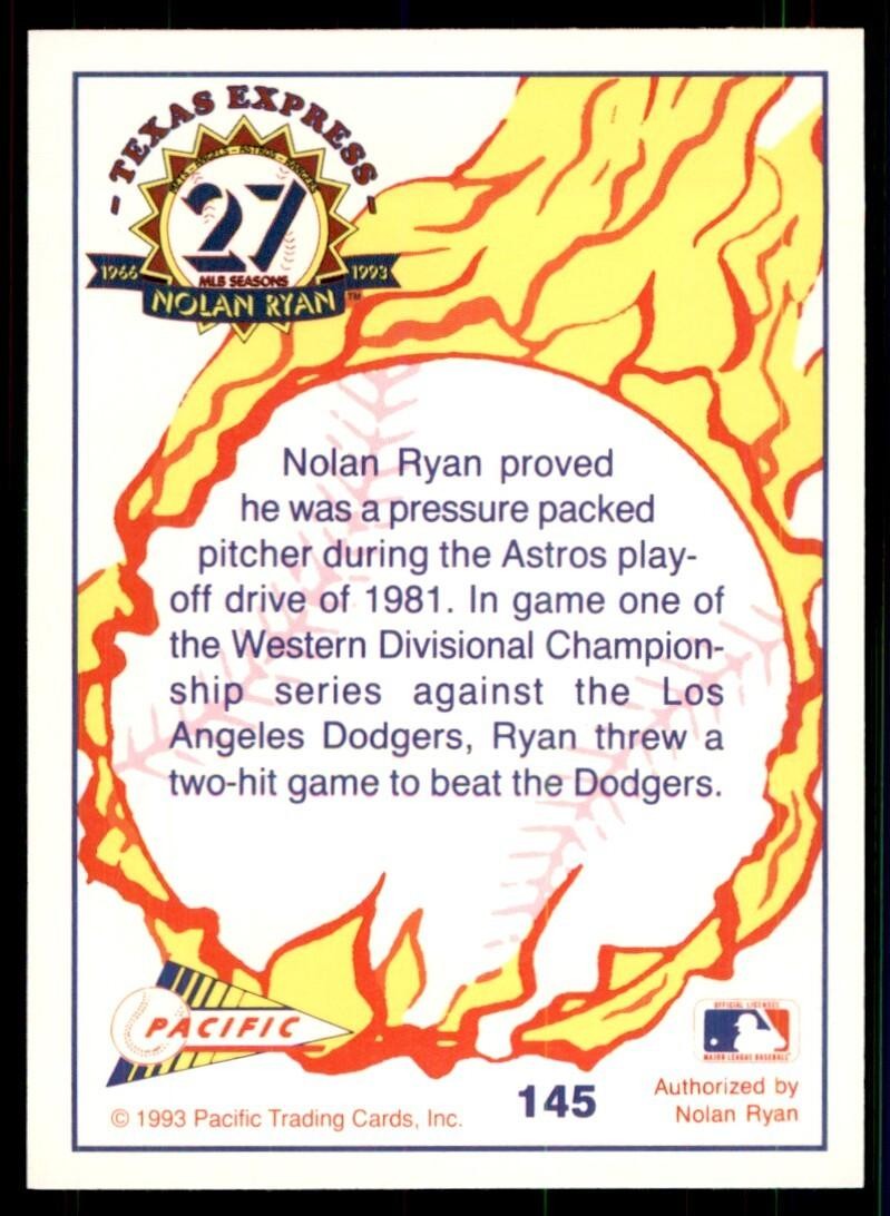 1993 Pacific Texas Express Western Division Game Baseball Cards #145