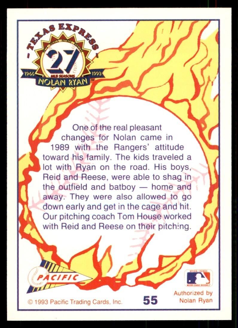 1993 Pacific Texas Express A Pleasant Change for Nolan Baseball Cards #55