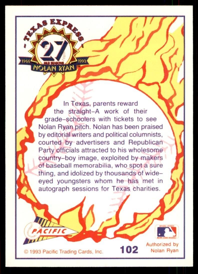 1993 Pacific Texas Express Watching Nolan Pitch Baseball Cards #102