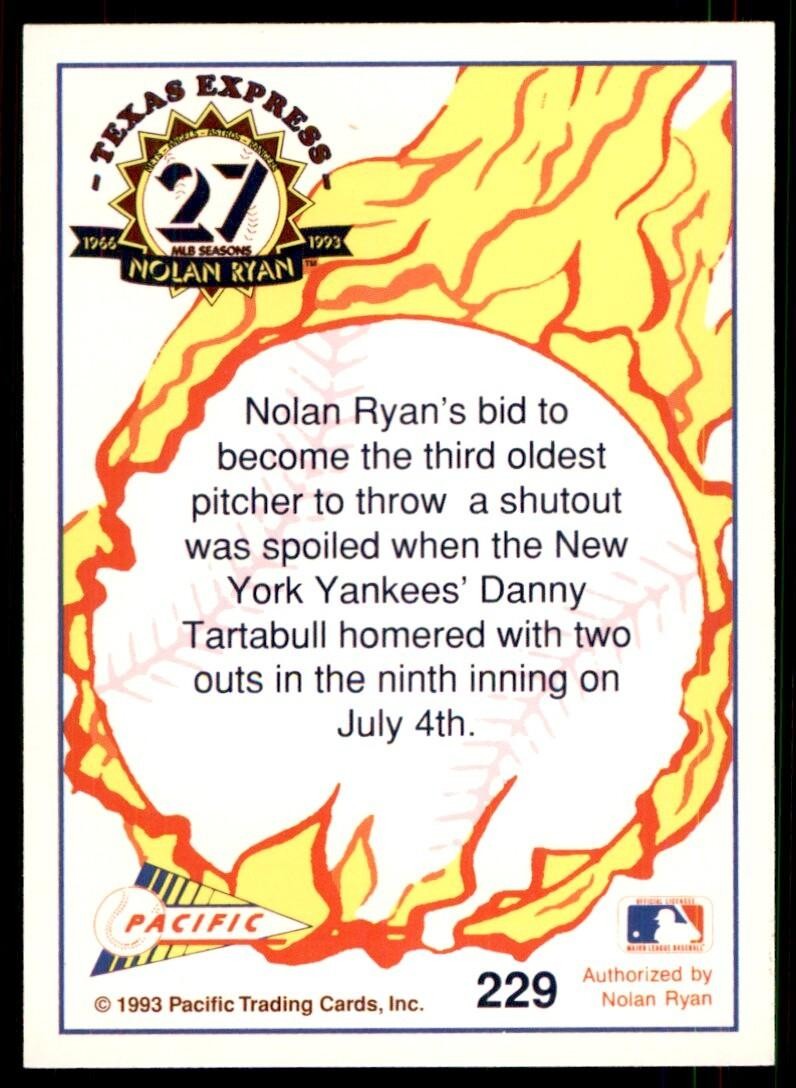 1993 Pacific Texas Express 8 2/3 Inning Shutout A Baseball Cards #229