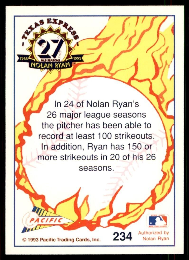 1993 Pacific Texas Express 24 of 26 Seasons B Baseball Cards #234