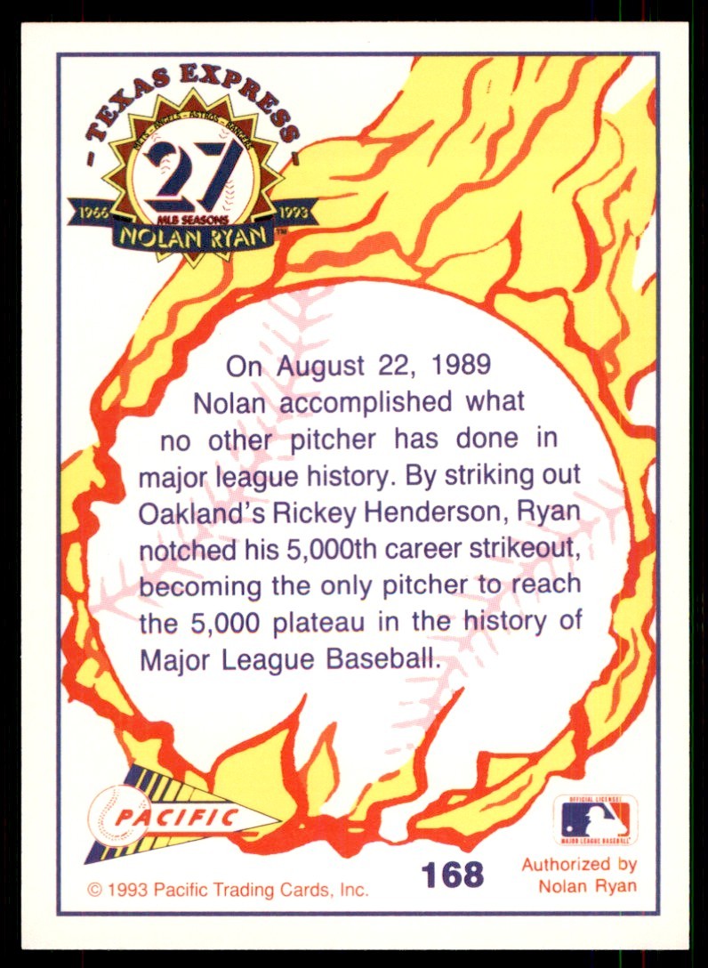 1993 Pacific Texas Express 5,000 Strikeout . Baseball Cards #168