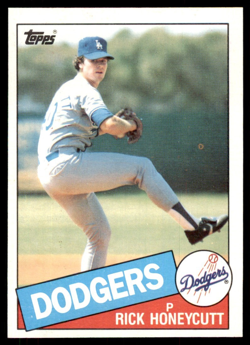 1985 Topps Baseball Card Rick Honeycutt Los Angeles Dodgers #174