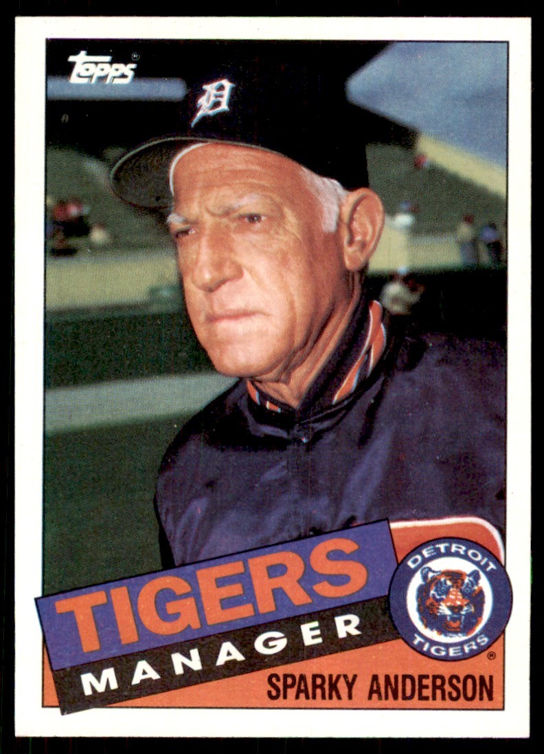 1985 Topps Baseball Card Sparky Anderson . Detroit Tigers #307