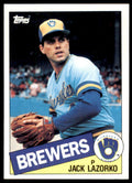 1985 Topps Baseball Card Jack Lazorko Rookie . Milwaukee Brewers #317