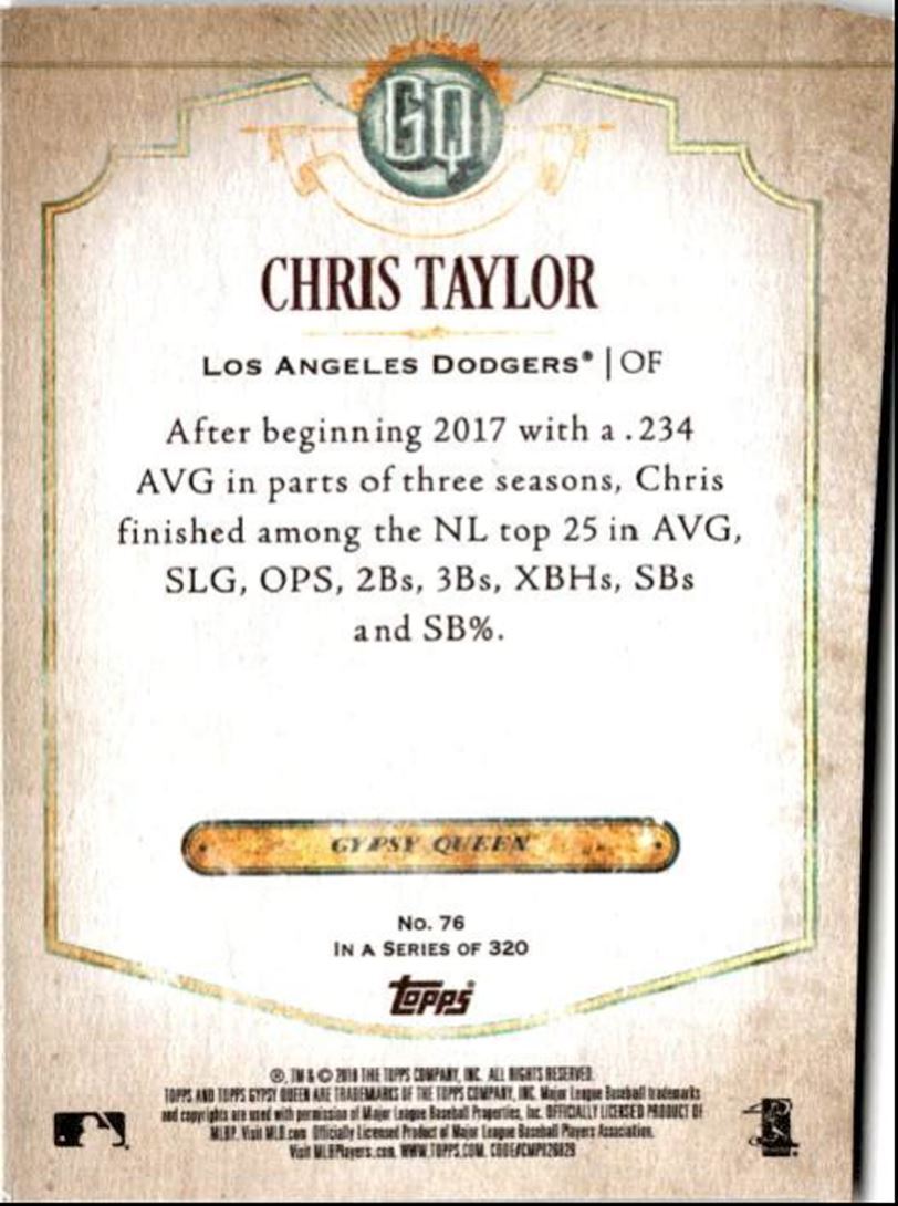 2018 Topps Gypsy Queen Chris Taylor Los Angeles Dodgers #76
