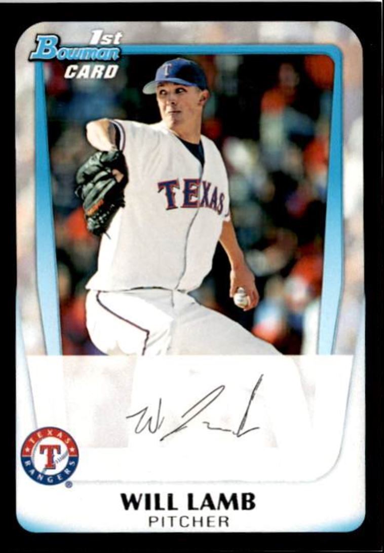 2011 Bowman Draft Picks & Prospects Will Lamb B Texas Rangers #BDPP20