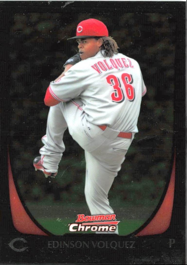2011 Bowman Chrome Baseball Card Edinson Volquez Cincinnati Reds #147