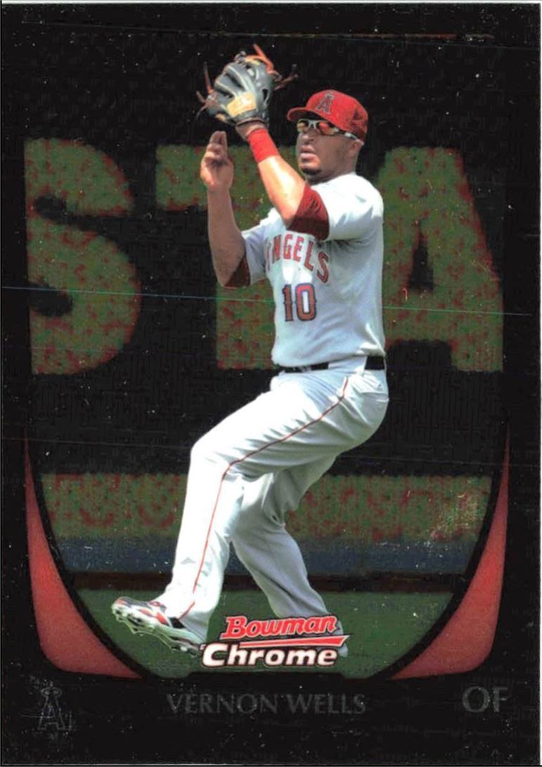2011 Bowman Chrome Baseball Card Vernon Wells Los Angeles Angels #167