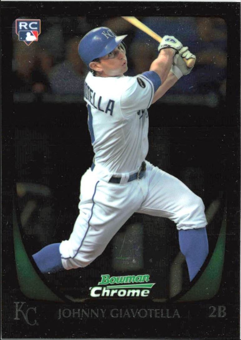 2011 Bowman Chrome Baseball Card Johnny Giavotella Rookie Kansas City Royals #93