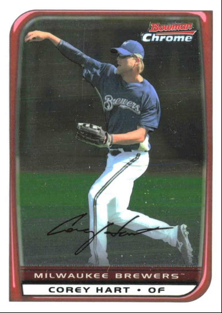 2008 Bowman Chrome Corey Hart Milwaukee Brewers #178