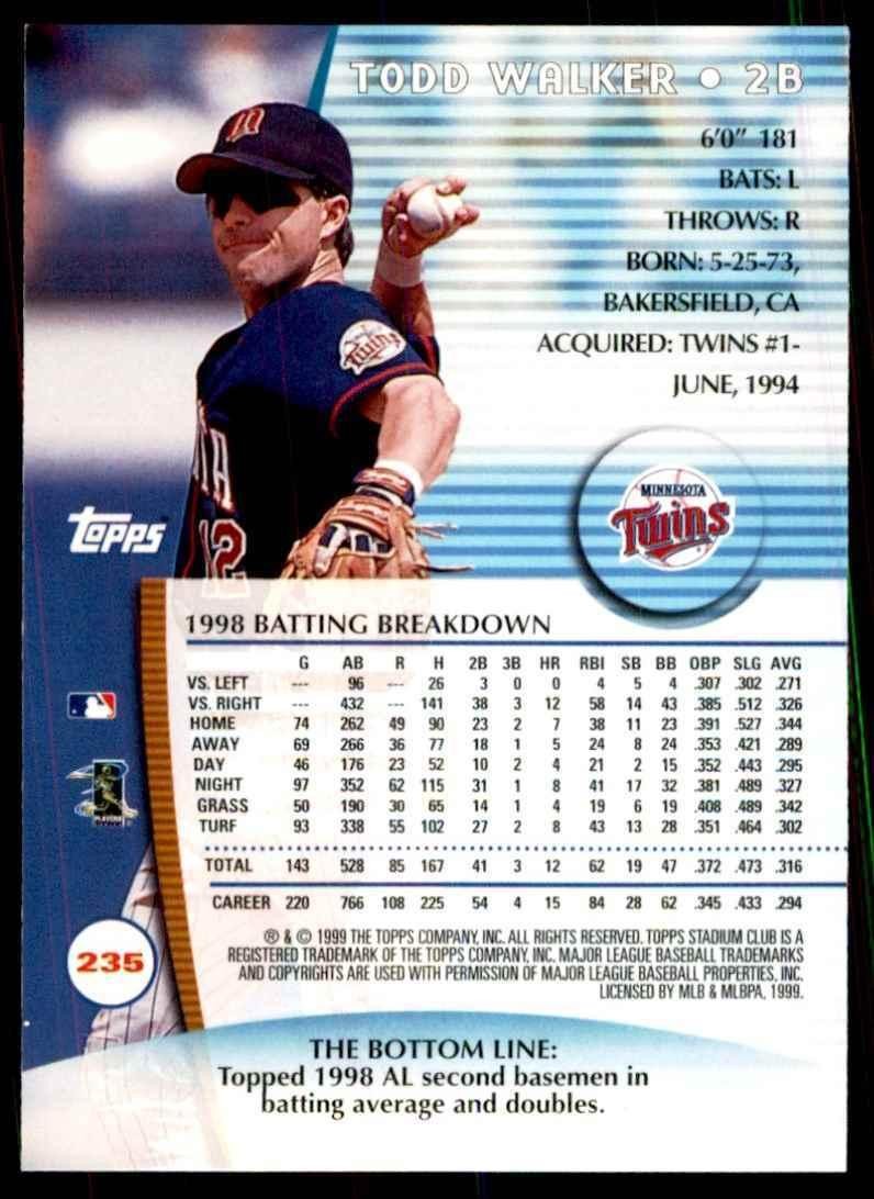 1999 Stadium Club Todd Walker Baseball Cards #235