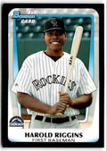 2011 Bowman Draft Picks & Prospects Harold Riggins 1B Colorado Rockies #BDPP21