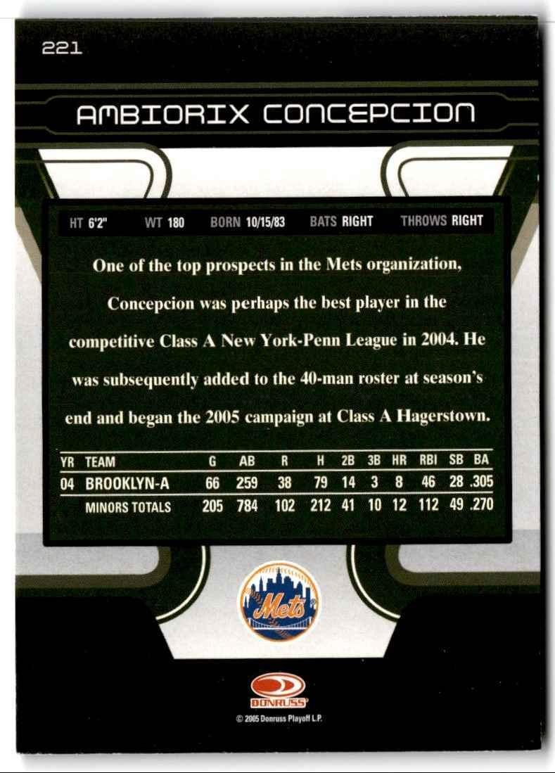 2005 Donruss Zenith Ambiorix Concepcion New York Mets #221
