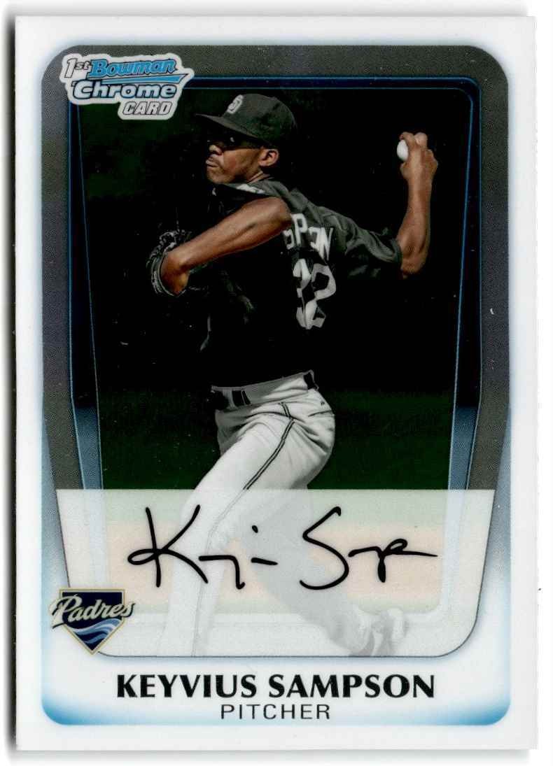2011 Bowman Chrome Prospect Autographs Keyvius Sampson Auto San Diego Padres