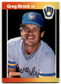 1989 Donruss Greg Brock . Milwaukee Brewers #57