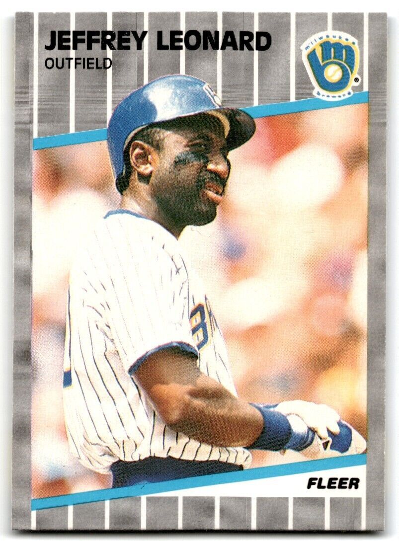 1989 Fleer Jeffrey Leonard Milwaukee Brewers #190