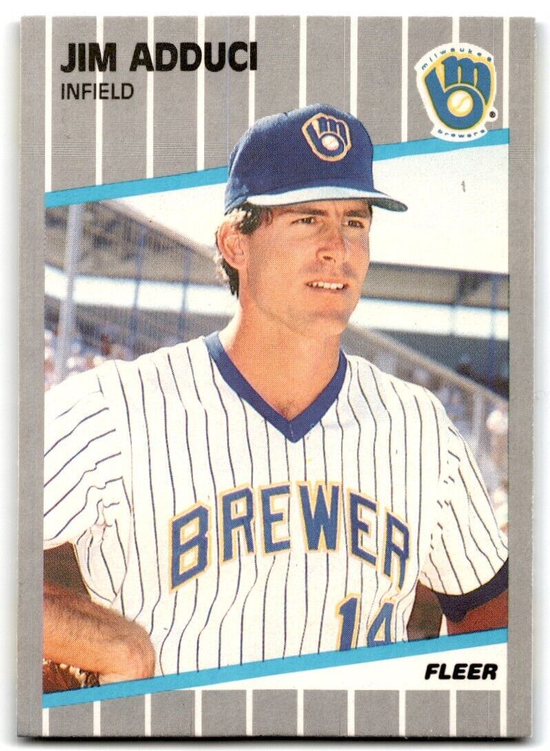 1989 Fleer Jim Adduci Milwaukee Brewers #176