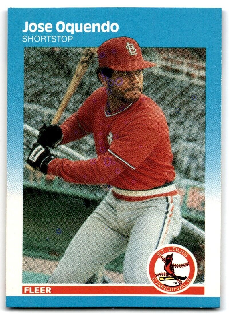 1987 Fleer Jose Oquendo 2b St. Louis Cardinals #305
