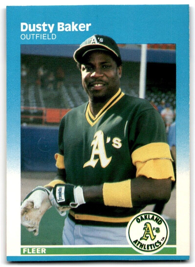 1987 Fleer Dusty Baker . Oakland Athletics #387