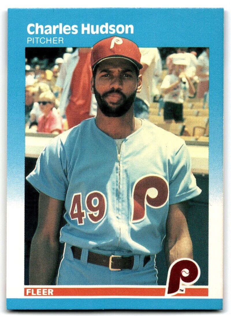 1987 Fleer Charles Hudson . Philadelphia Phillies #176