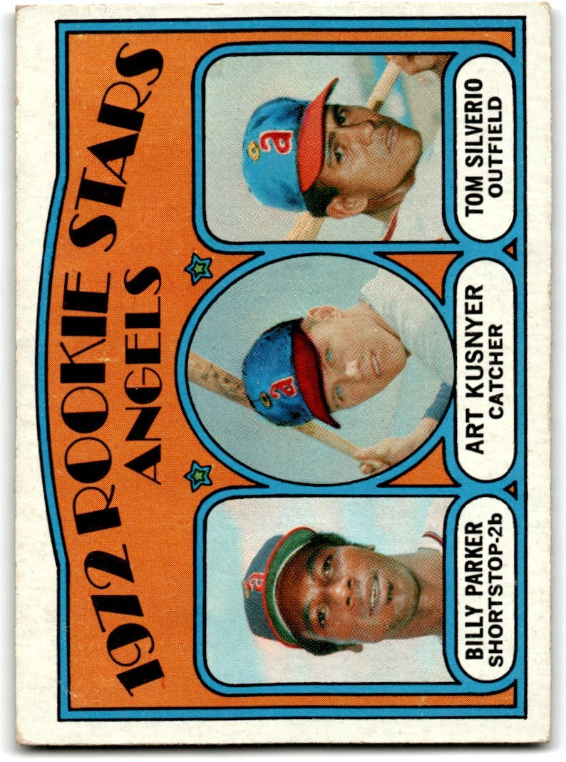 1972 Topps Angels Rookies - Billy Parker/Art Kusnyer/Tom Silverio Rookie d