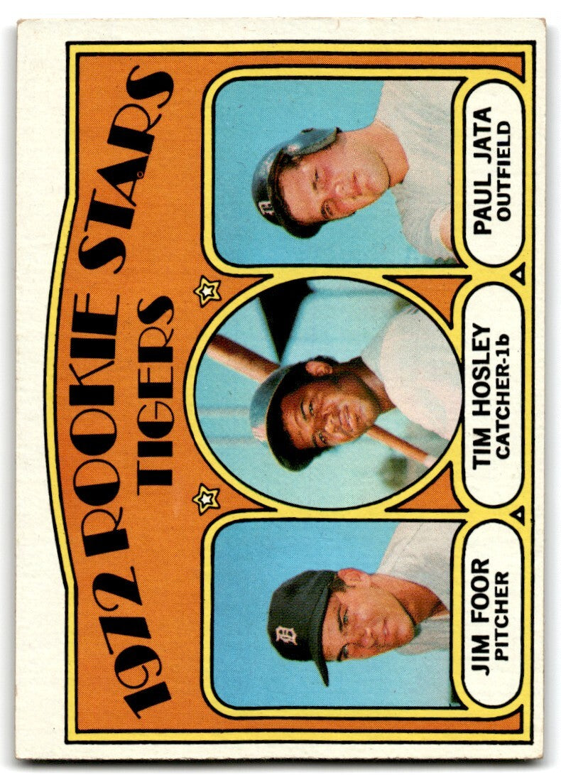 1972 Topps Tigers Rookies - Jim Foor/Tim Hosley/Paul Jata Rookie / Detroit