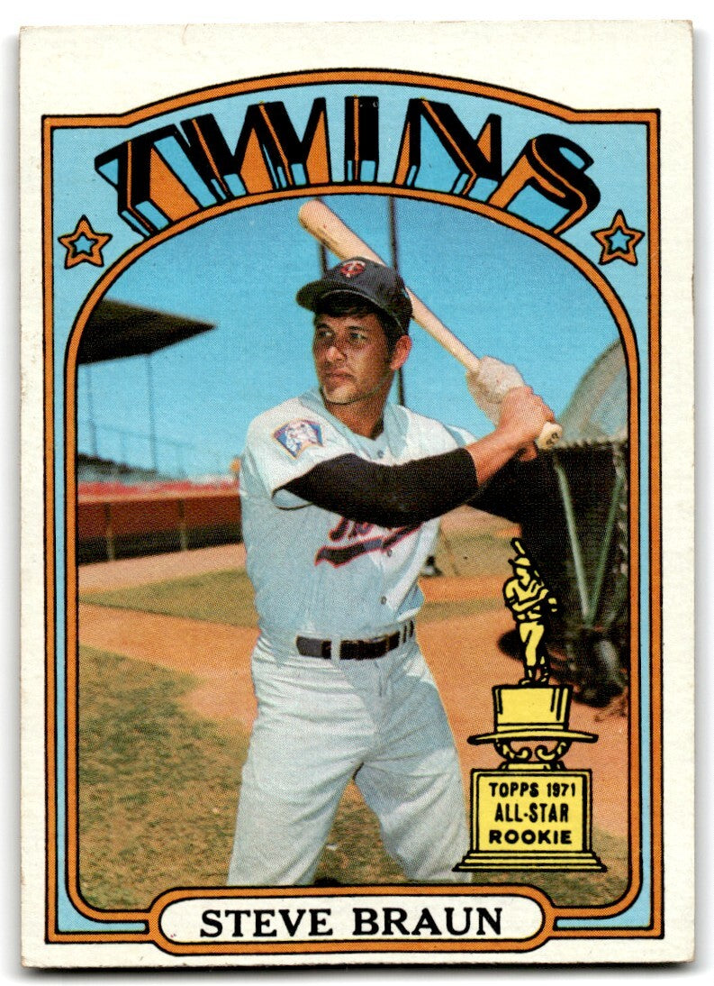 1972 Topps Steve Braun Rookie All Star Minnesota Twins #244