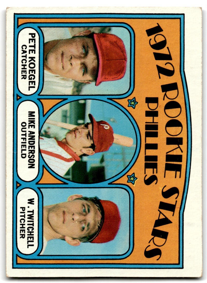 1972 Topps Phillies Rookies - Pete Koegel/Mike Anderson/Wayne Twitchell Rookie +