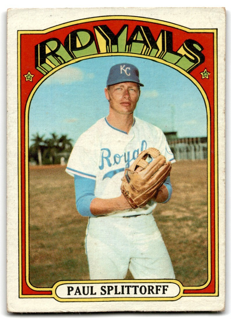 1972 Topps Paul Splittorff b Kansas City Royals #315