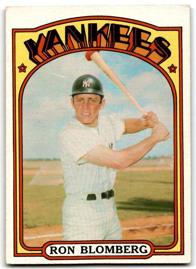 1972 Topps Ron Blomberg Rookie d New York Yankees #203