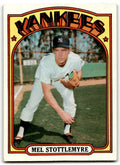 1972 Topps Mel Stottlemyre b New York Yankees #325