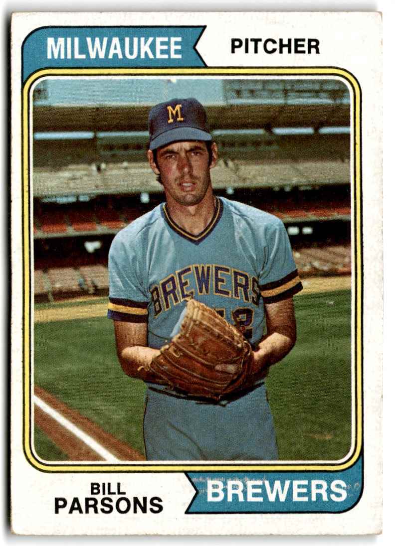 1974 Topps Bill Parsons Milwaukee Brewers #574