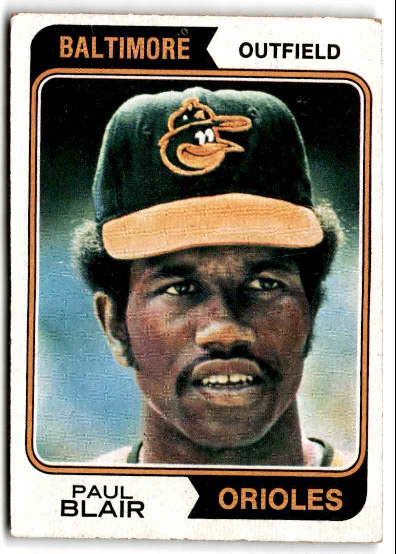 1974 Topps Paul Blair of Baltimore Orioles #92
