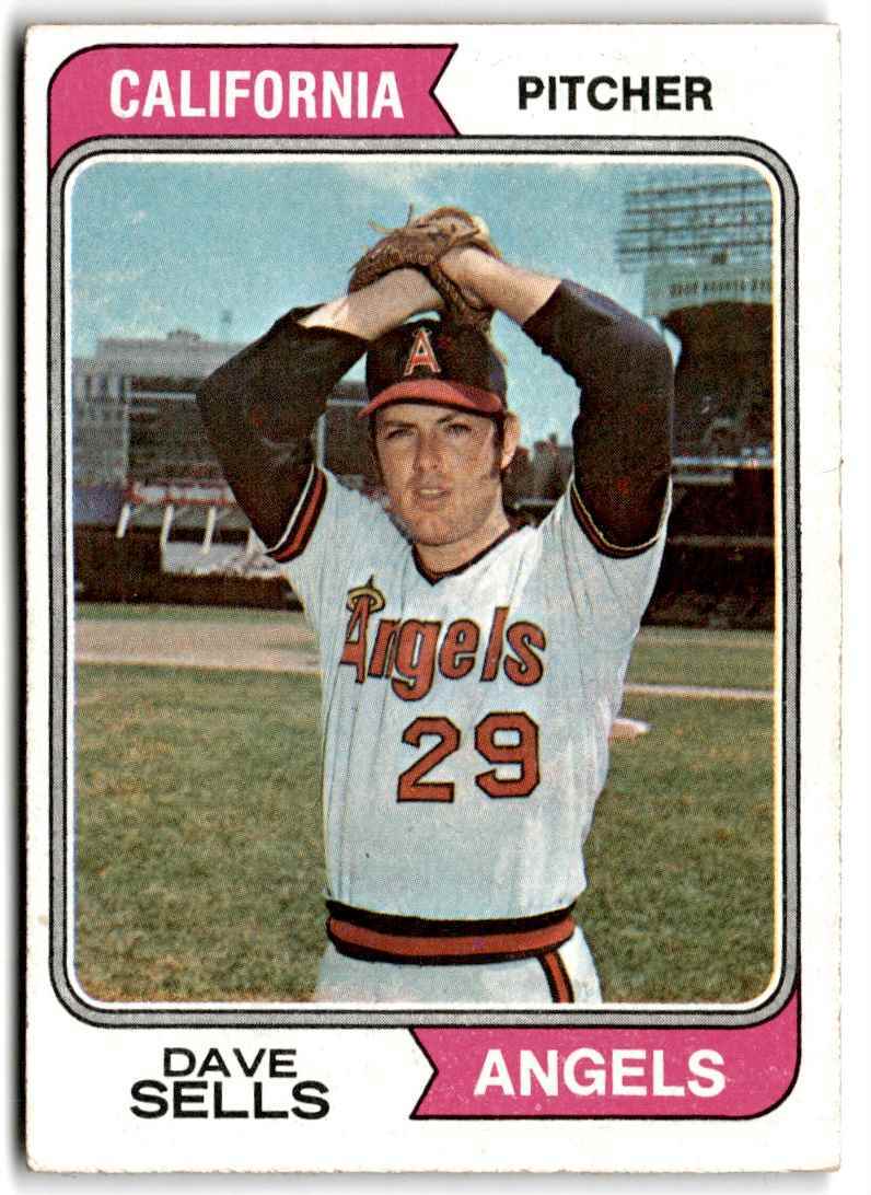 1974 Topps Dave Sells Rookie California Angels #37