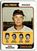 1974 Topps Earl Weaver/Jim Frey/George Bamberger/Billy Hunter/George Staller b