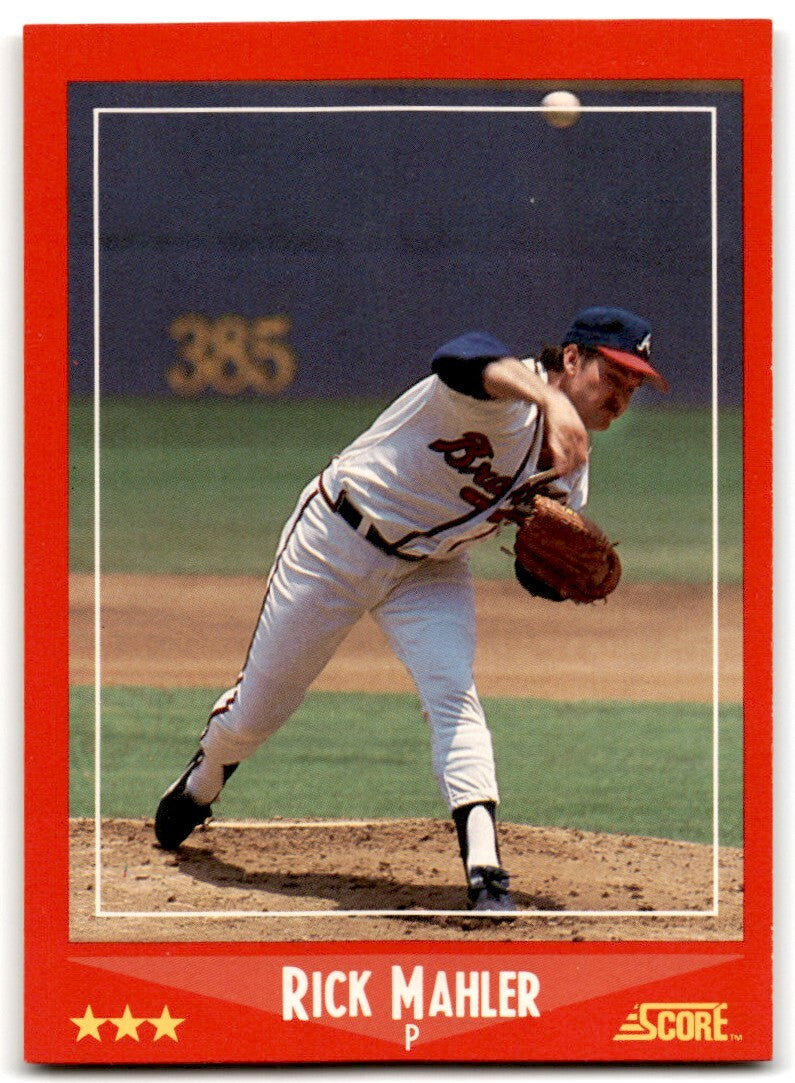 1988 Score Rick Mahler p Atlanta Braves #319