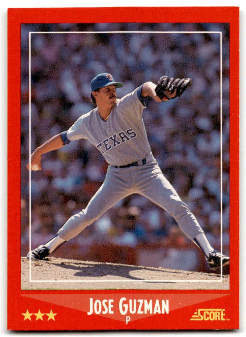 1988 Score Jose Guzman Texas Rangers #322