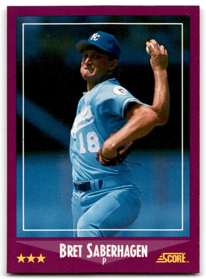1988 Score Bret Saberhagen Kansas City Royals #89