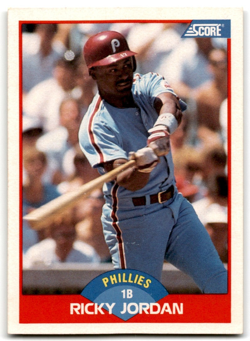 1989 Score Ricky Jordan Rookie / Philadelphia Phillies #548