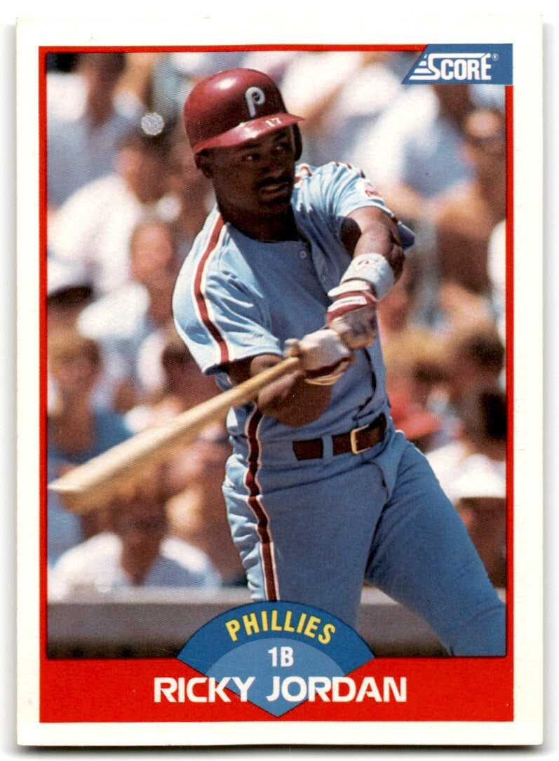 1989 Score Ricky Jordan Rookie 1b Philadelphia Phillies #548