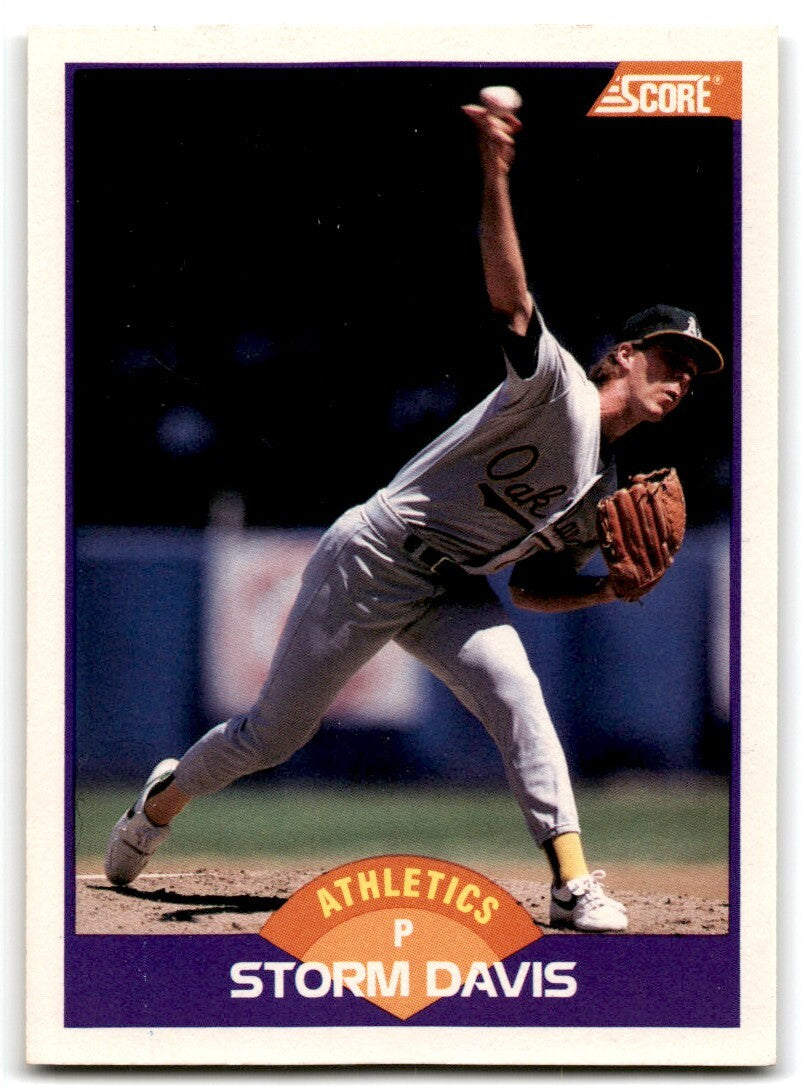 1989 Score Storm Davis p Oakland Athletics #248