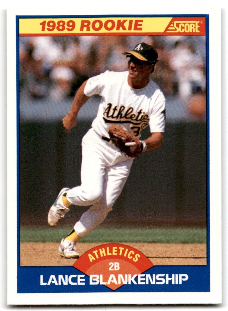 1989 Score Lance Blankenship Rookie / Oakland Athletics #641