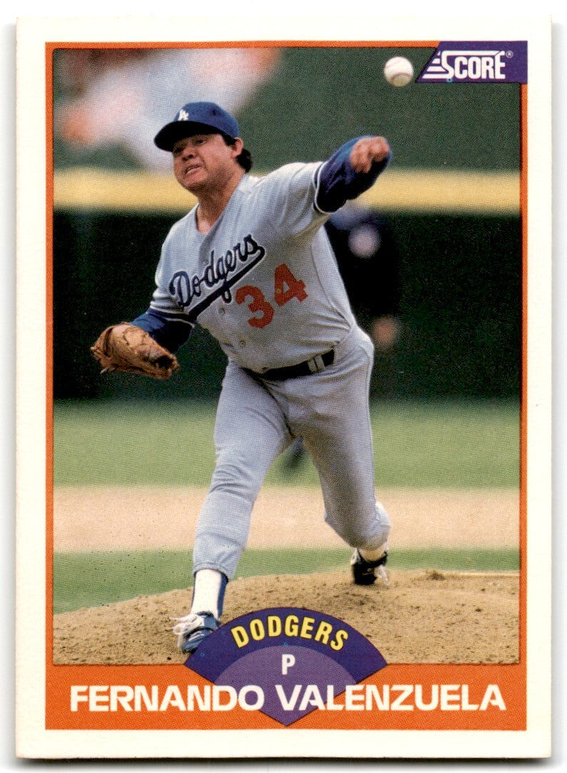 1989 Score Fernando Valenzuela P Los Angeles Dodgers #437