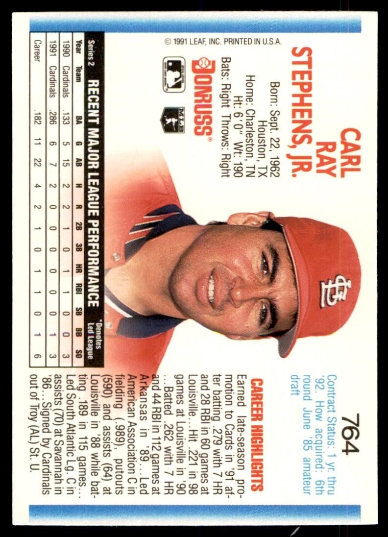 1992 Donruss Ray Stephens St. Louis Cardinals #764