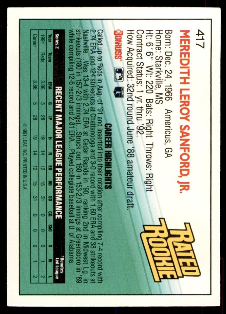 1992 Donruss Mike Gardiner Rookie Seattle Mariners #417