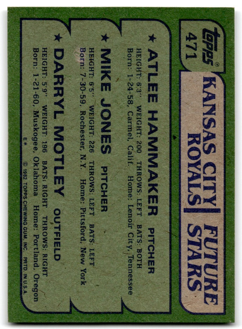 1982 Topps Royals Future Stars - Atlee Hammaker Rookie 1 #471